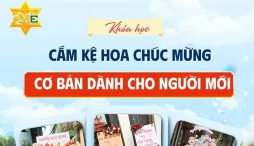 Cắm kệ hoa chúc mừng cơ bản